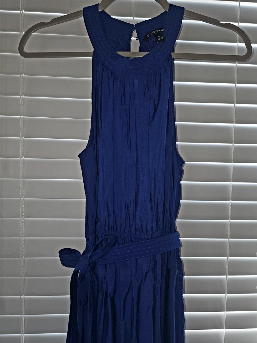 Cobalt Blue Sleeveless Belted Maxi Dress - Hawthorne Size Small - Picture 2 of 7